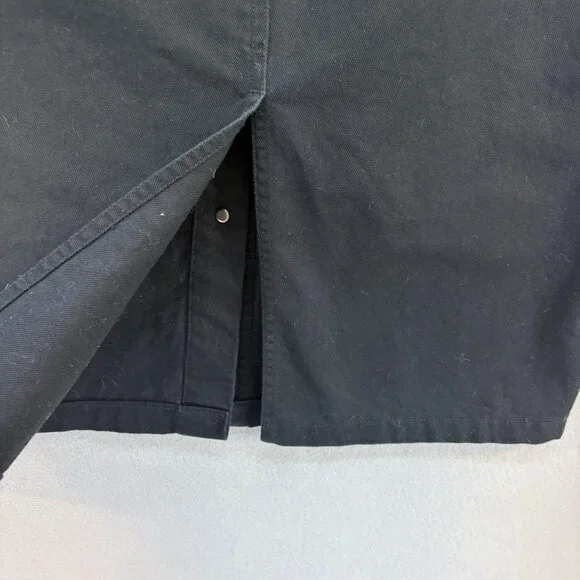 RALPH LAUREN JEANS CO VTG BLACK‎ DENIM BUTTON UP MIDI SKIRT SZ 12 Classic, Retro - Picture 7 of 12